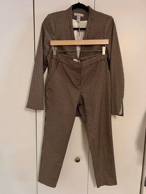 H&M Brown Houndstooth Blazer size 6 & trousers size 4